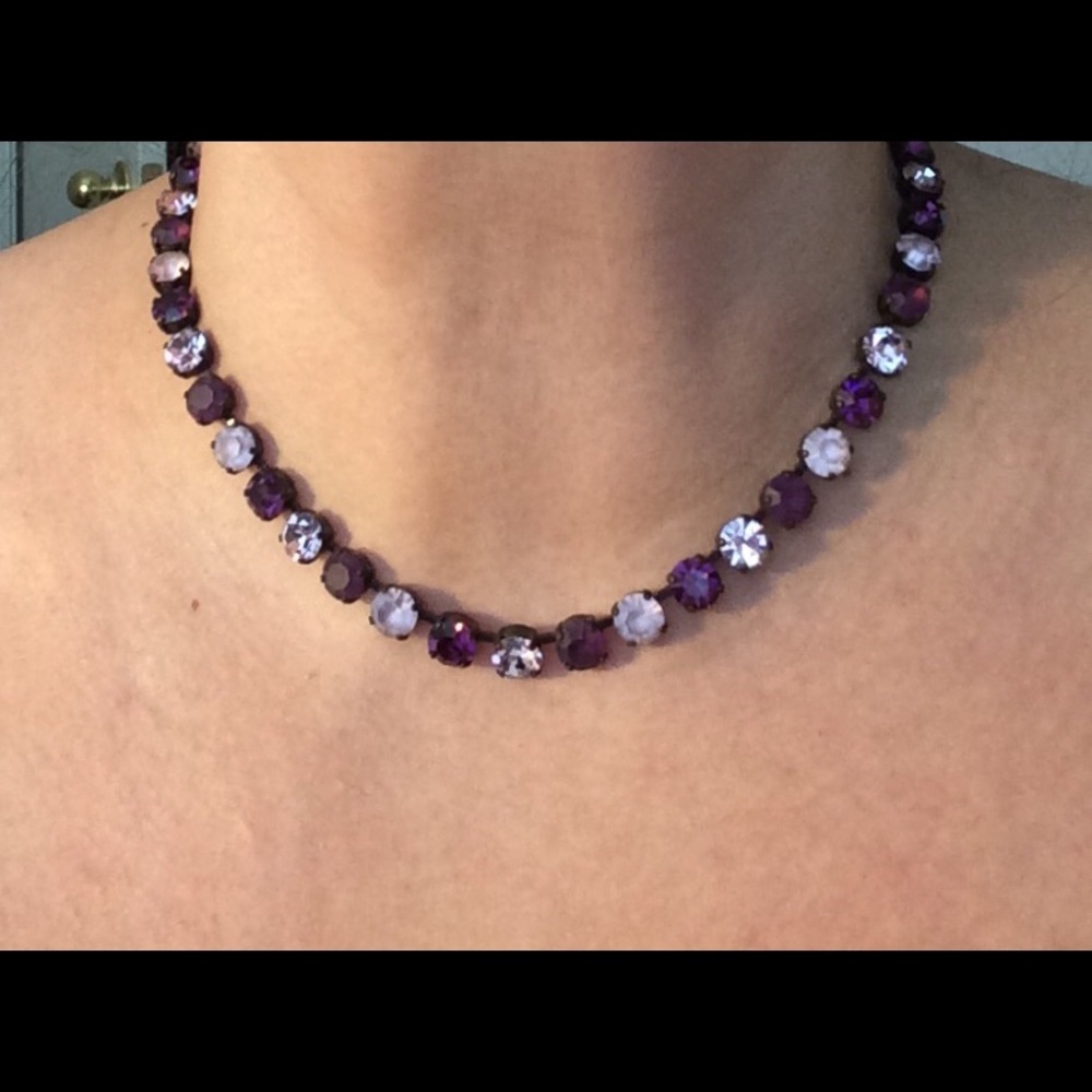 Purple Crystal Choker Necklace